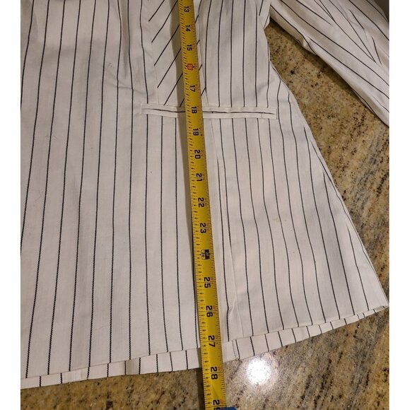 New! Lane Bryant Laney Wide Leg Crop Pants sz 14 White Pinstripes & Blazer Sz 18 - Picture 4 of 16